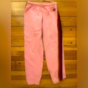 AVIATOR NATION Peach Velvet Stripe Sweatpants🍑